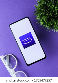 Assam, India - July 28, 2020 : Amazon Music Online Music Streaming Platform And Store.