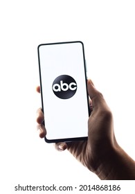 Assam, India - June 21, 2021 : American Broadcasting Company Or Abc Logo On Phone Screen Stock Image.