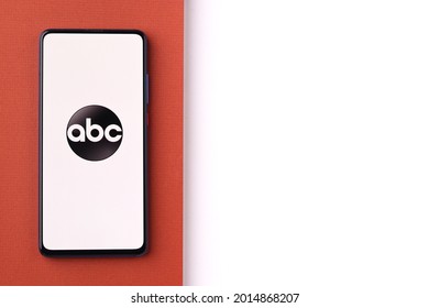 Assam, India - June 21, 2021 : American Broadcasting Company Or Abc Logo On Phone Screen Stock Image.