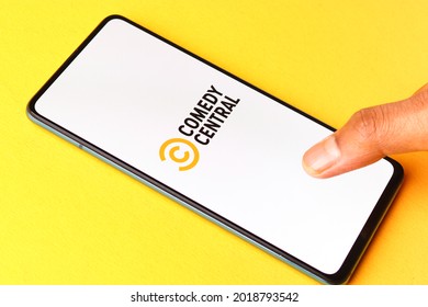 Assam, India - June 21, 2021 : Comedy Central Logo On Phone Screen Stock Image.