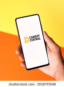 Assam, India - June 21, 2021 : Comedy Central Logo On Phone Screen Stock Image.