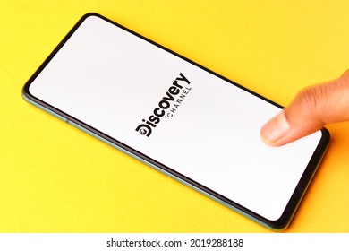 Assam, India - June 21, 2021 : Discovery Channel Logo On Phone Screen Stock Image.