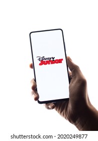 Assam, India - June 21, 2021 : Disney Junior Logo On Phone Screen Stock Image.