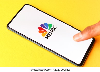 Assam, India - June 21, 2021 : MSNBC Tv Logo On Phone Screen Stock Image.