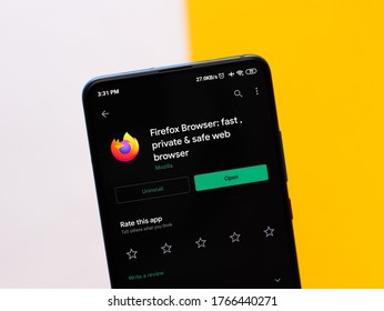 Assam, India - June 25, 2020 : Firefox A Safe Browser App.