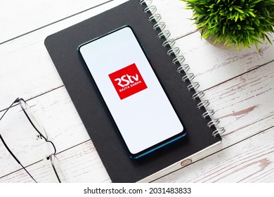 Assam, India - June 26, 2021 : Rajya Sabha TV Logo On Phone Screen Stock Image.