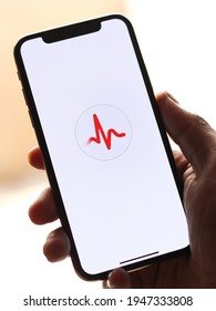 Assam, India - March 30, 2021 : Apple ECG Logo On Phone Screen Stock Image.