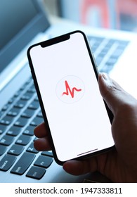 Assam, India - March 30, 2021 : Apple ECG Logo On Phone Screen Stock Image.