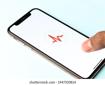 Assam, India - March 30, 2021 : Apple ECG Logo On Phone Screen Stock Image.