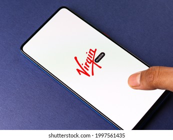 Assam, India - May 04, 2021 : Virgin Group Logo On Phone Screen Stock Image.