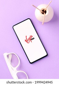 Assam, India - May 04, 2021 : Virgin Group Logo On Phone Screen Stock Image.