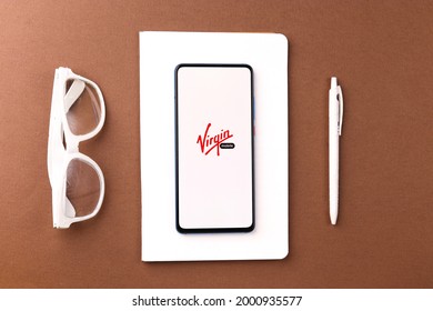 Assam, India - May 04, 2021 : Virgin Group Logo On Phone Screen Stock Image.