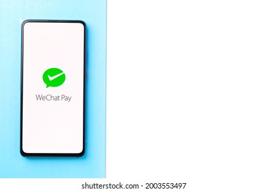 Assam, India - May 04, 2021 : Wechat Pay Logo On Phone Screen Stock Image.