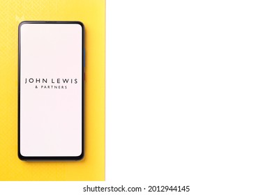 Assam, india - May 18, 2021 : John Lewis and Partners logo on phone screen stock image.