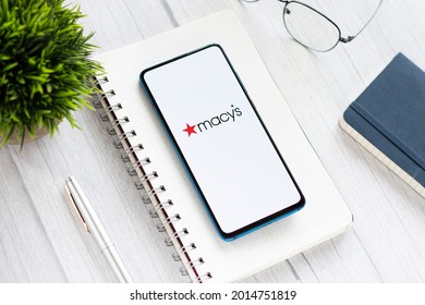 Assam, India - May 18, 2021 : Macy's Logo On Phone Screen Stock Image.