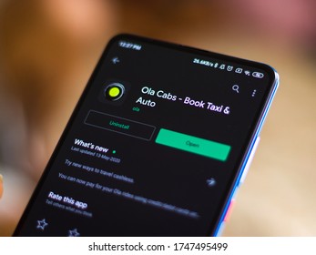 Assam, india - May 28, 2020 : Ola app a cab booking platform.