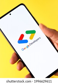 Assam, India - May 29, 2021 : Google Developers Logo On Phone Screen Stock Image.