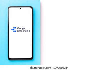 Assam, India - May 29, 2021 : Google Data Studio Logo On Phone Screen Stock Image.