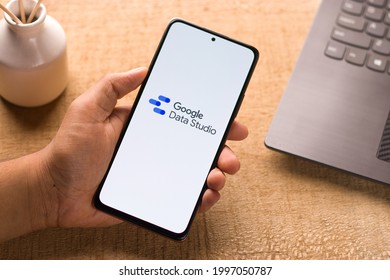 Assam, India - May 29, 2021 : Google Data Studio Logo On Phone Screen Stock Image.