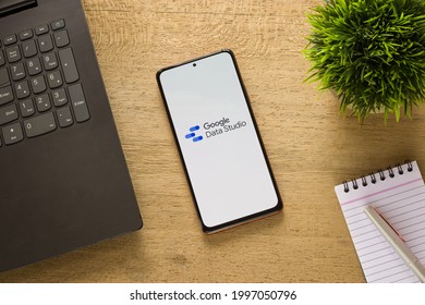 Assam, India - May 29, 2021 : Google Data Studio Logo On Phone Screen Stock Image.