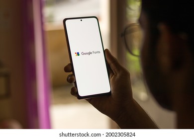 Assam, India - May 29, 2021 : Google Fonts Logo On Phone Screen Stock Image.