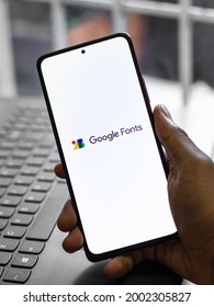 Assam, India - May 29, 2021 : Google Fonts Logo On Phone Screen Stock Image.