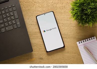 Assam, India - May 29, 2021 : Google Fonts Logo On Phone Screen Stock Image.