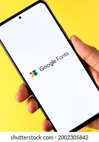 Assam, India - May 29, 2021 : Google Fonts Logo On Phone Screen Stock Image.