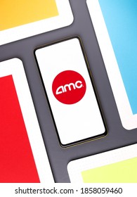 Assam, India - November 15, 2020 : AMC Theater Logo On Phone Screen Stock Image.
