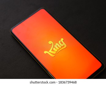 Assam, India - October 11, 2020 : Candy Crush Saga Logo On Phone Screen Stock Image.