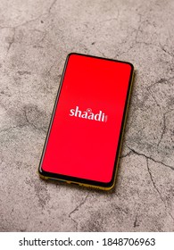 Assam, India - October 29, 2020 : Shaadi Logo On Phone Screen Stock Image.