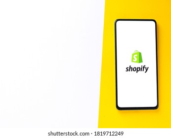 Assam, India - September 12, 2020 : Shopify Logo On Phone Screen Stock Image.