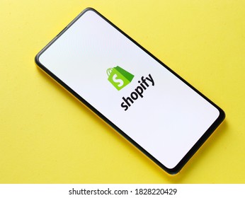 Assam, India - September 12, 2020 : Shopify Logo On Phone Screen Stock Image.