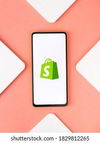 Assam, India - September 12, 2020 : Shopify Logo On Phone Screen Stock Image.