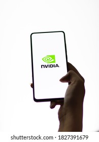 Assam, India - September 18, 2020 : Nvidia Logo On Phone Screen Stock Image.