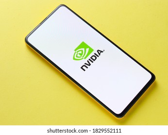 Assam, India - September 18, 2020 : Nvidia Logo On Phone Screen Stock Image.