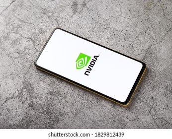 Assam, India - September 18, 2020 : Nvidia Logo On Phone Screen Stock Image.