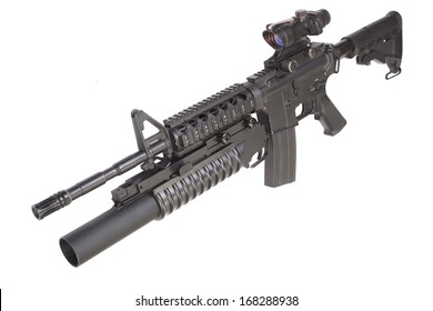 assault rifle with an M203 grenade launcher