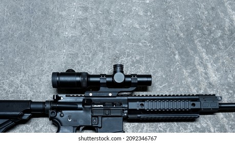 Assault Rifle Type M4a1 Copy Space, Close-up.