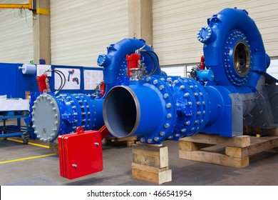 Assembly Of A Francis Hydro Turbine In A Factory.