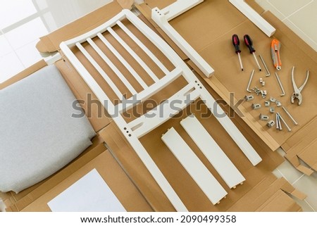 Assembly wooden chair furniture at home