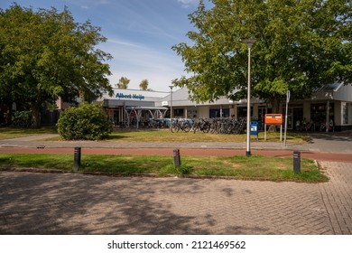 Assen, Netherlands - 30 August 2020: Local Shopping Center Of The Peelo Neighborhood.