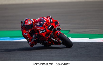 ASSEN, NETHERLANDS - JUNE 25, 2021: Italian Ducati Rider Francesco Bagnaia At 2021 Motul MotoGP Of Netherlands