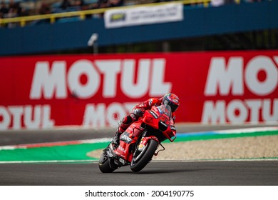 ASSEN, NETHERLANDS - JUNE 26, 2021: Italian Ducati Rider Francesco Bagnaia At 2021 Motul MotoGP Of Netherlands