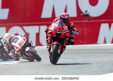 ASSEN, NETHERLANDS - JUNE 27, 2021: Italian Ducati Rider Francesco Bagnaia At 2021 Motul MotoGP Of Netherlands