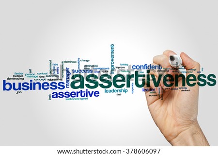 Assertiveness word cloud concept