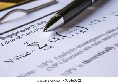 Asset Valuation Concept. Pen On Discount Cash Flow Model.
