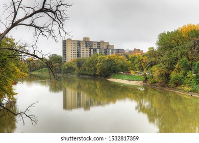 An Assiniboine River View In Winnipeg, Canada