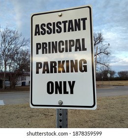 An Assistant Principal Parking  Sign 