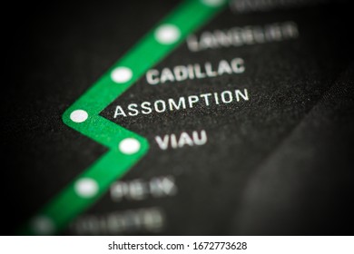 Assomption. Montreal Metro Map Plan.